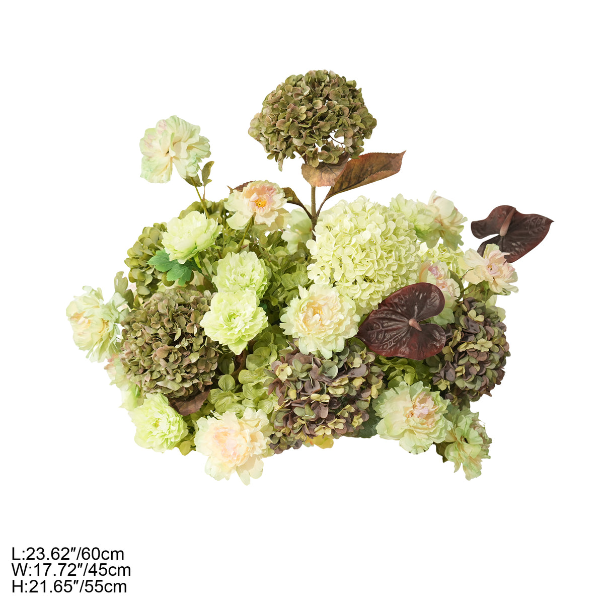 Large hydrangea bloom mixed flower arrangement