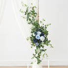 Blue rose eucalyptus wedding arch floral