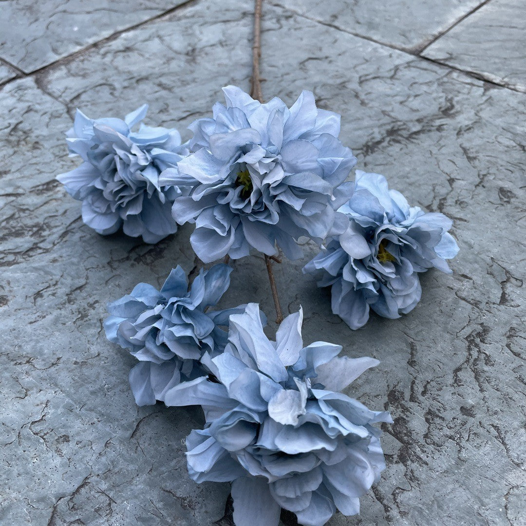blue faux chanel peony for event backdrop floral wall