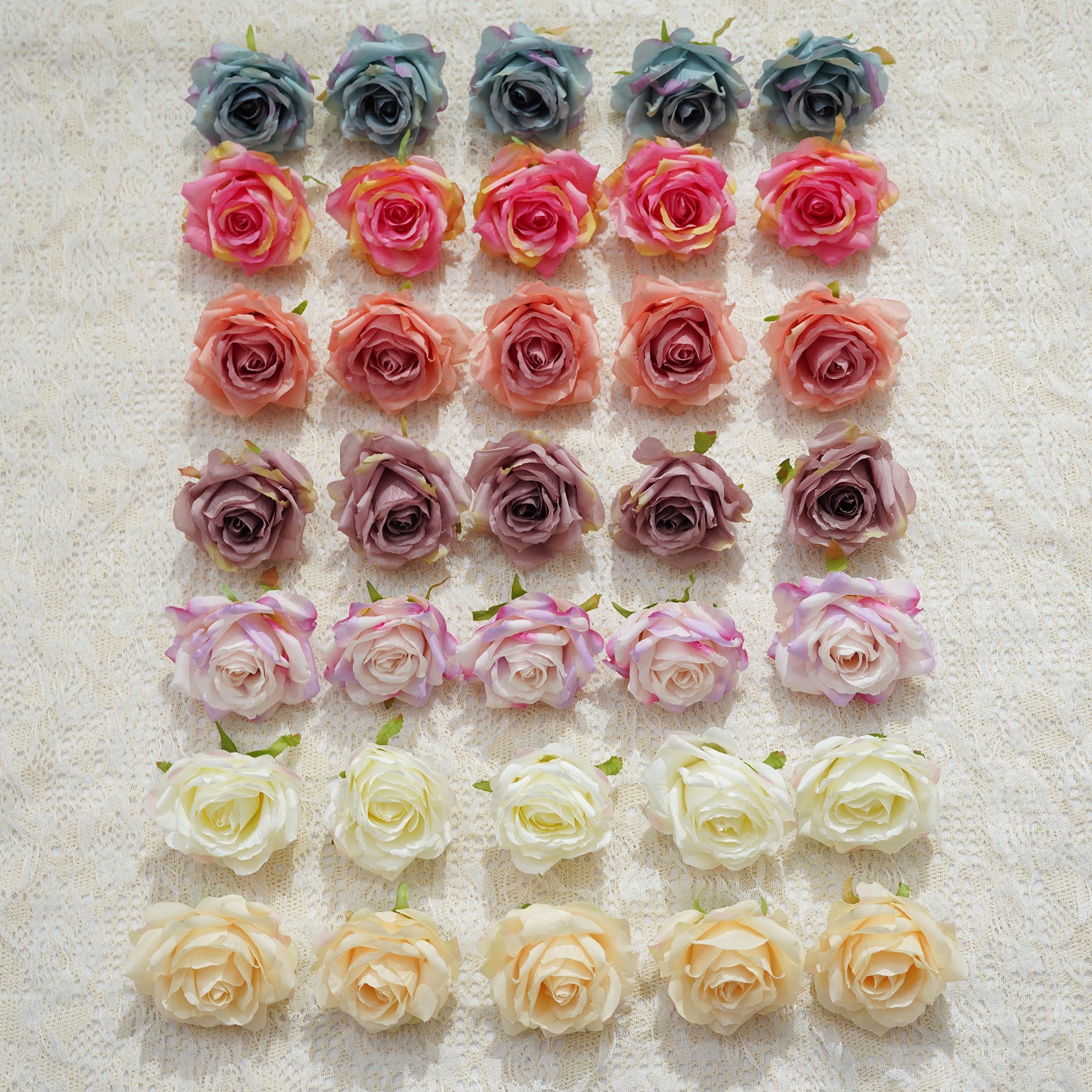 Cream yellow faux rose bloom
