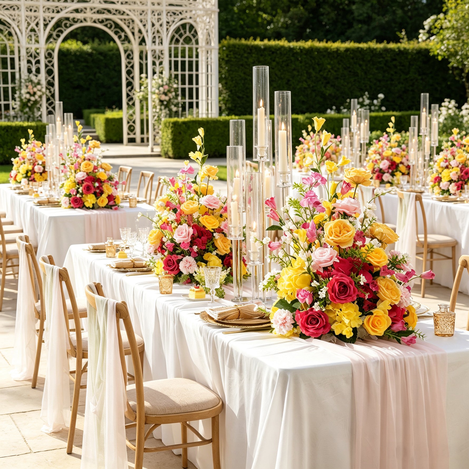 mixed-color-rose-floral-centerpiece-decoration