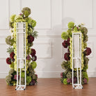 Hydrangea flower pillar for photo booth background styling