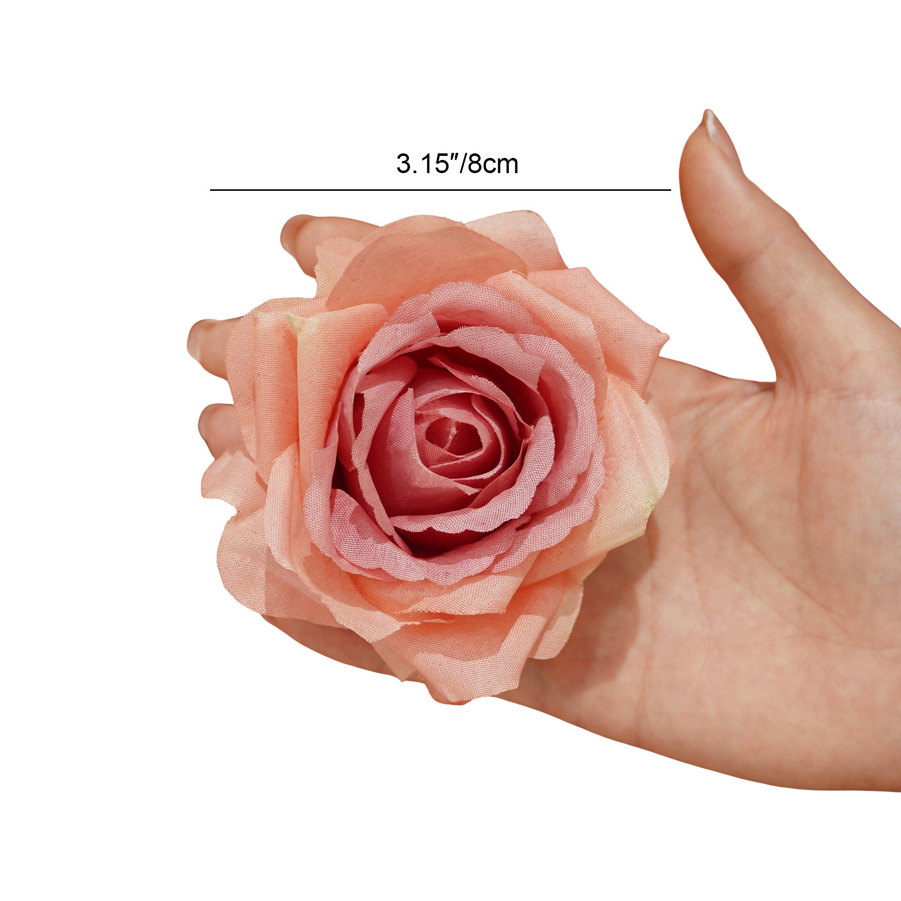 Hot pink faux rose bloom detail
