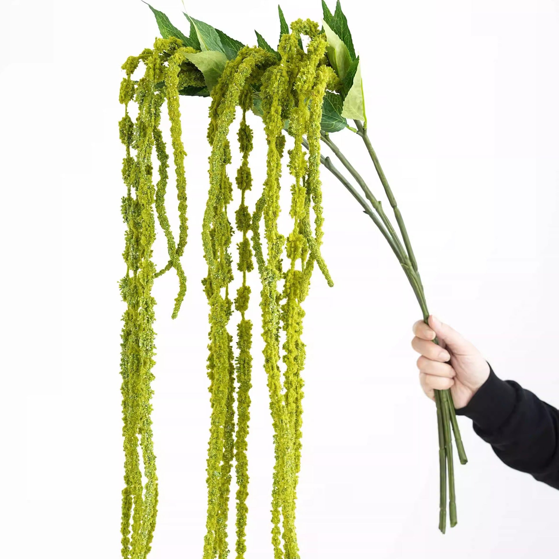 green artificial tassel flower floral arrangement