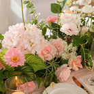 white ranunculus artificial long floral arrangement for banquet