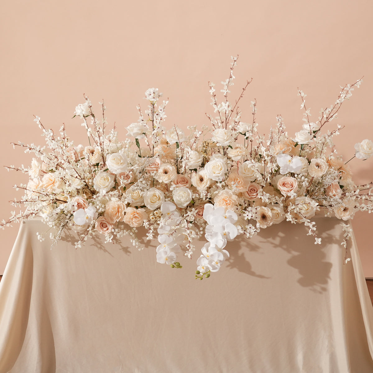 Cream and champagne dual tone wedding artificial flower set