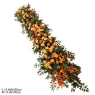 Long trailing greenery flower arrangement for table edge
