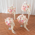 romantic‑beach‑wedding‑tablescape‑faux‑tall‑floral‑decor‑candles‑table‑runner