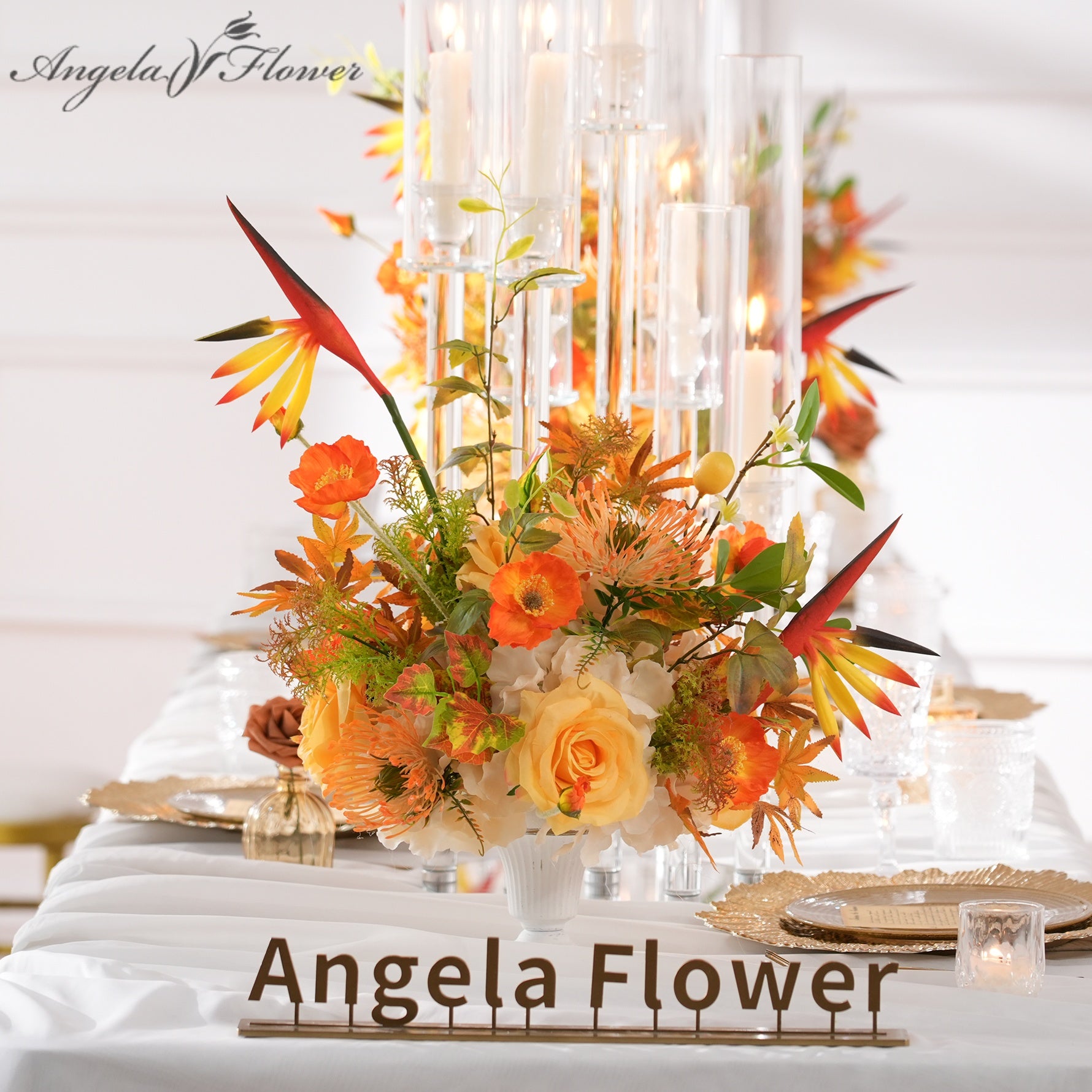 fall_orange_faux_table_centerpiece_bouquet