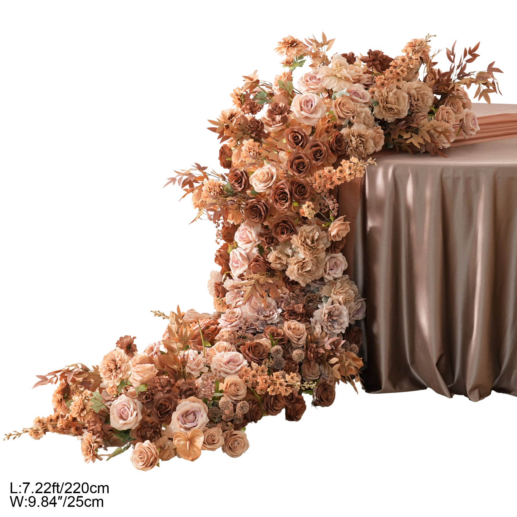Realistic Silk Rose Branch with Leaves