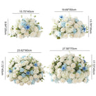 Artificial cream rose table arrangement for wedding dining table