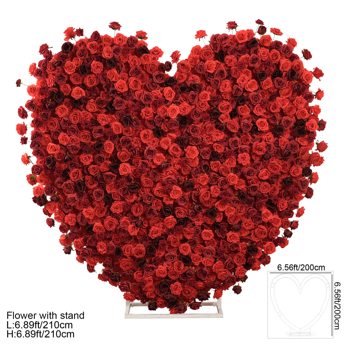 Red heart floral background for wedding photography