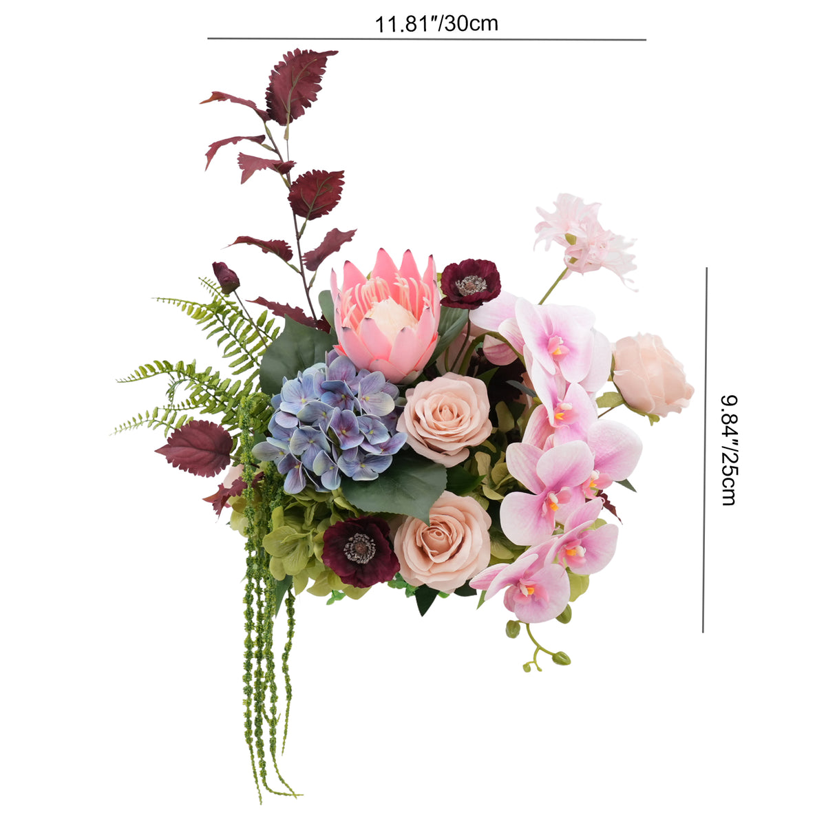 Pastel protea orchid artificial table floral display