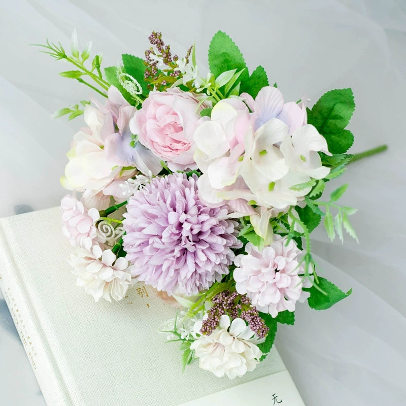 dusty blush silk mixed flower bouquet for wedding event