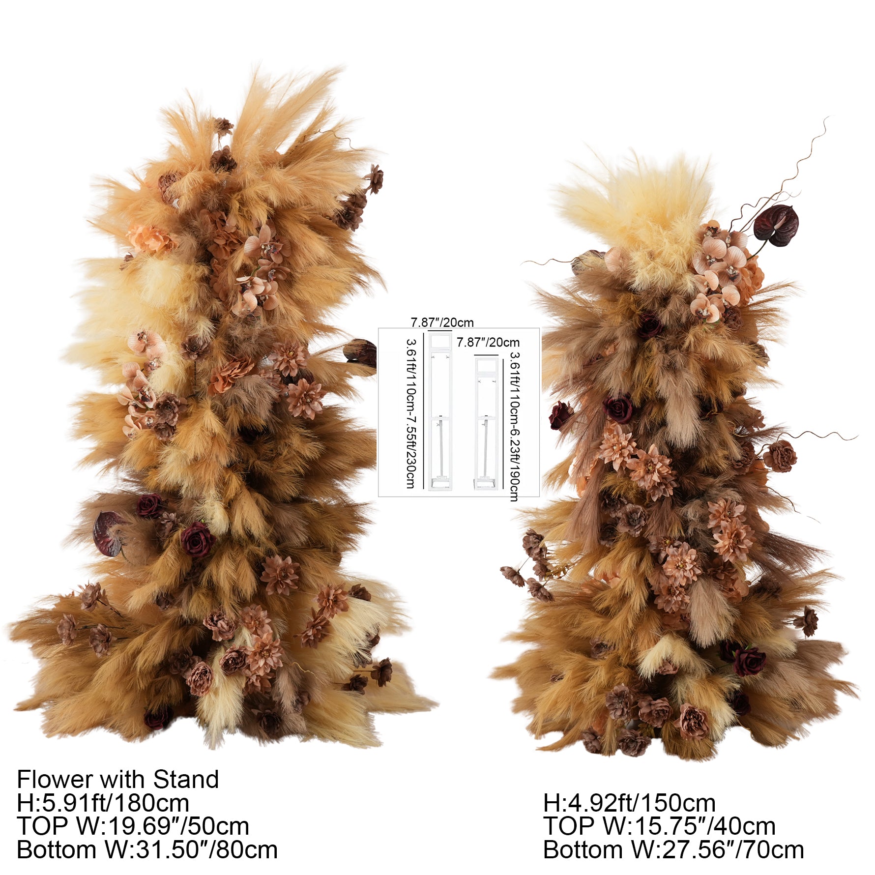Fall rustic coffee pampas grass flower decor