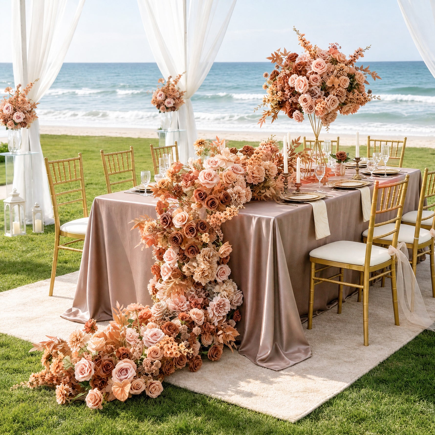 Bulk Silk Rose Sprigs with Green Foliage