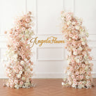 faux blush flower arrangement for horn arch