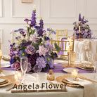 Lilac dahlia mixed purple faux flower wedding table centerpiece