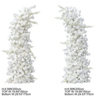 Lush cascading white flower panels for asymmetrical curved arch