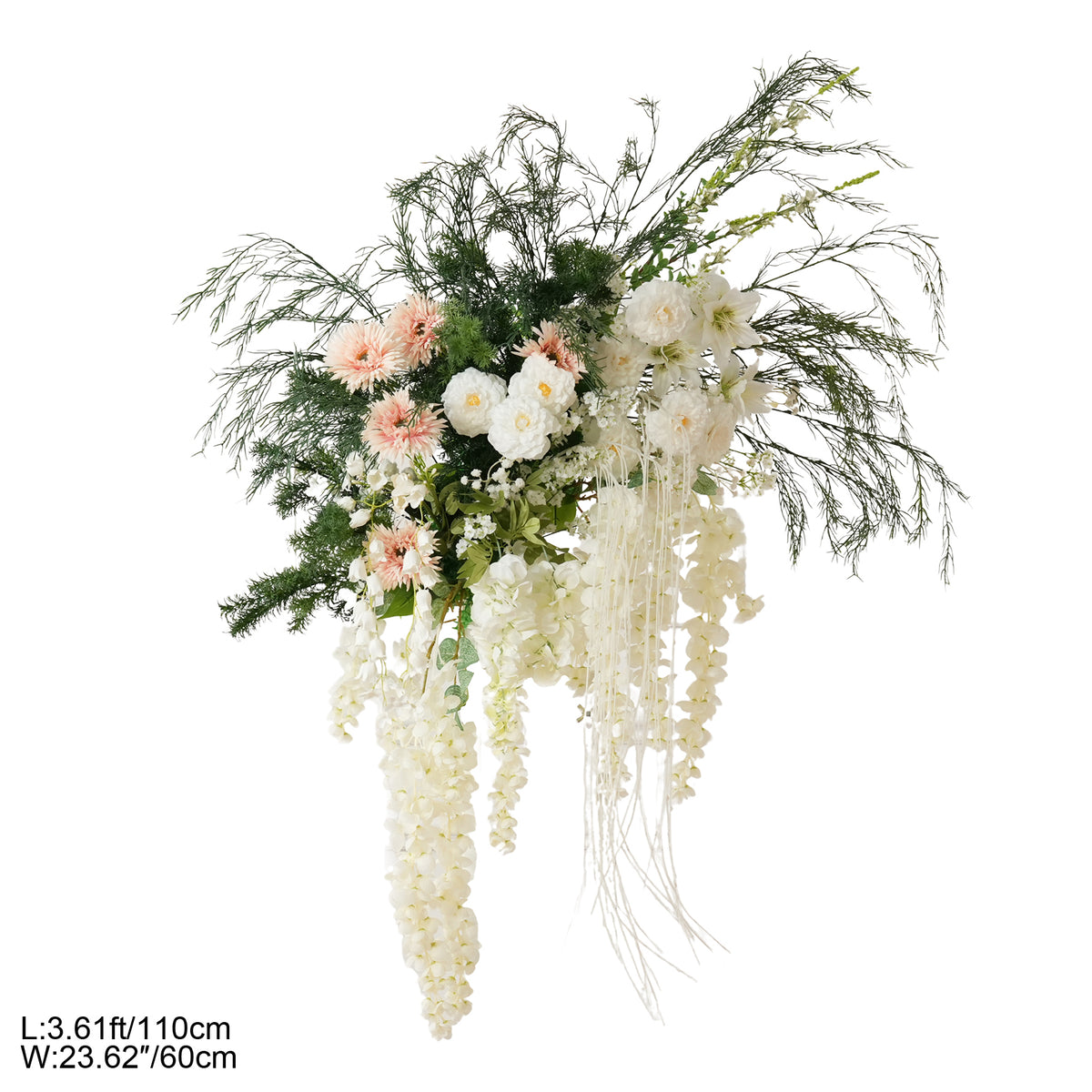 Pair of corner floral swags for wedding backdrop side decor