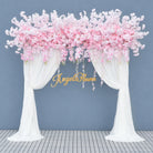 pink wisteria hanging floral for ceremony arch