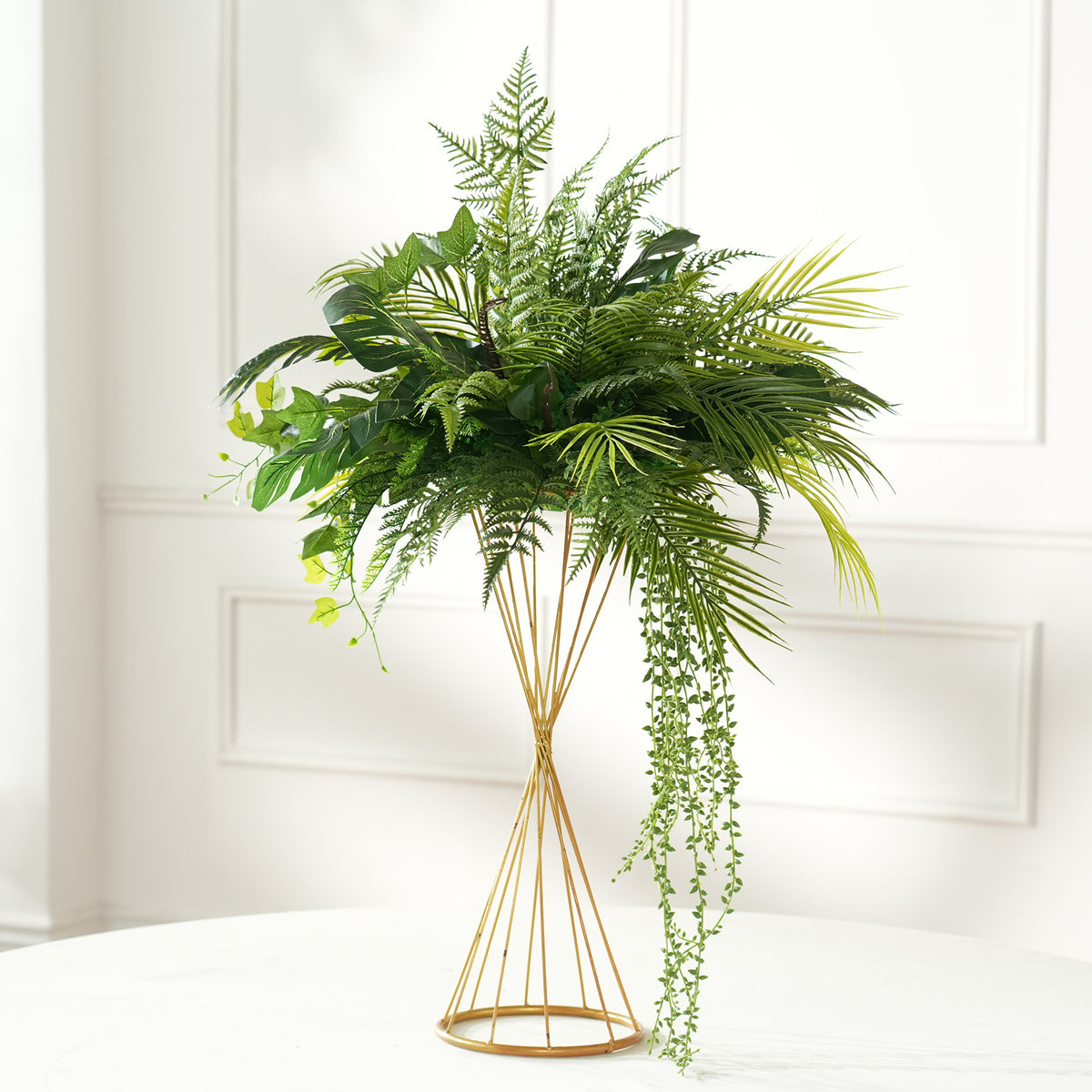 Assorted silk flowers and foliage for event decor