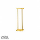 Polished silver wedding pillar stand with size parameters printed on image