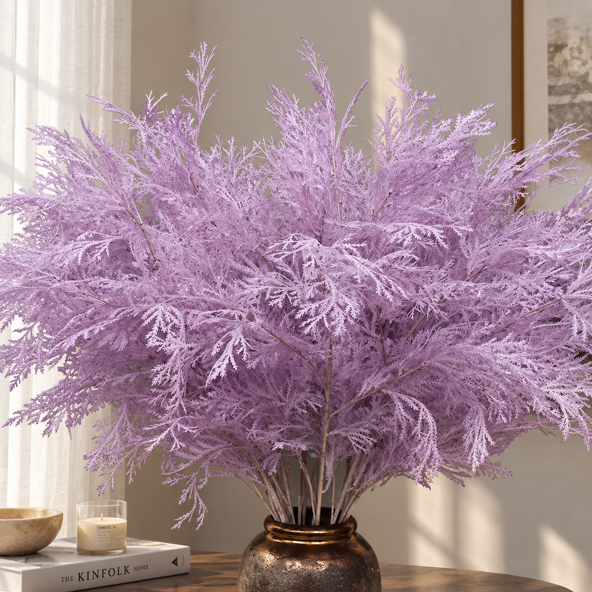 Wholesale fake feathery cypress sprigs for wedding decor business