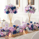 rose flower ball on gold metal stand wedding centerpiece