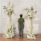 white delphinium stem arrangement for wedding floral design
