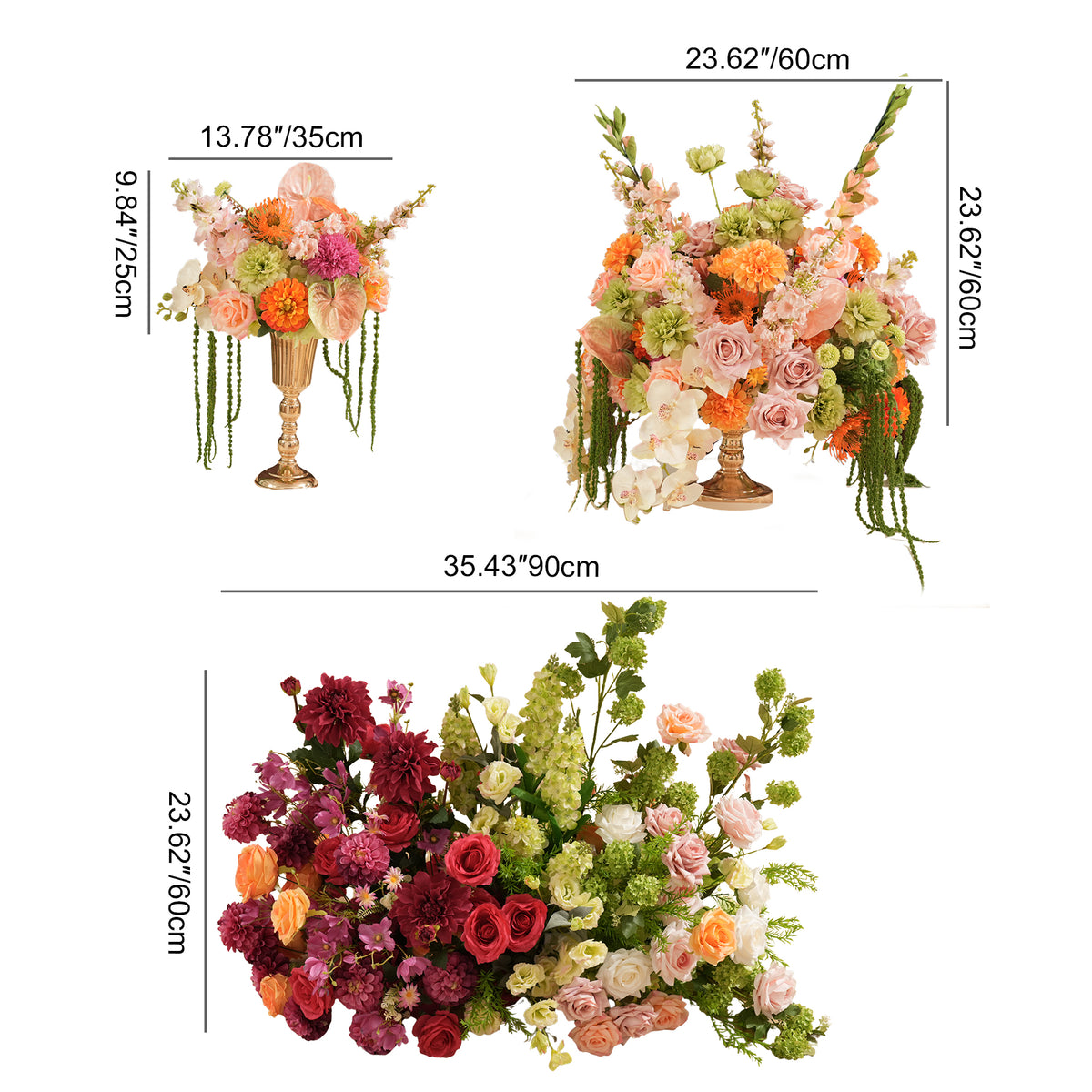Pastel and vibrant mixed artificial flower combo for wedding