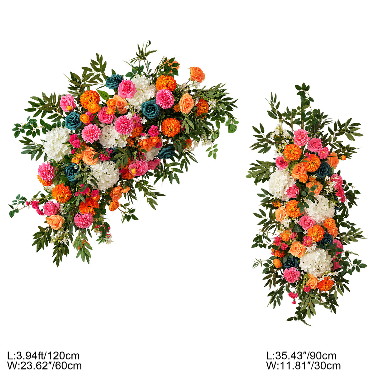 Orange artificial blooms for warm wedding palette