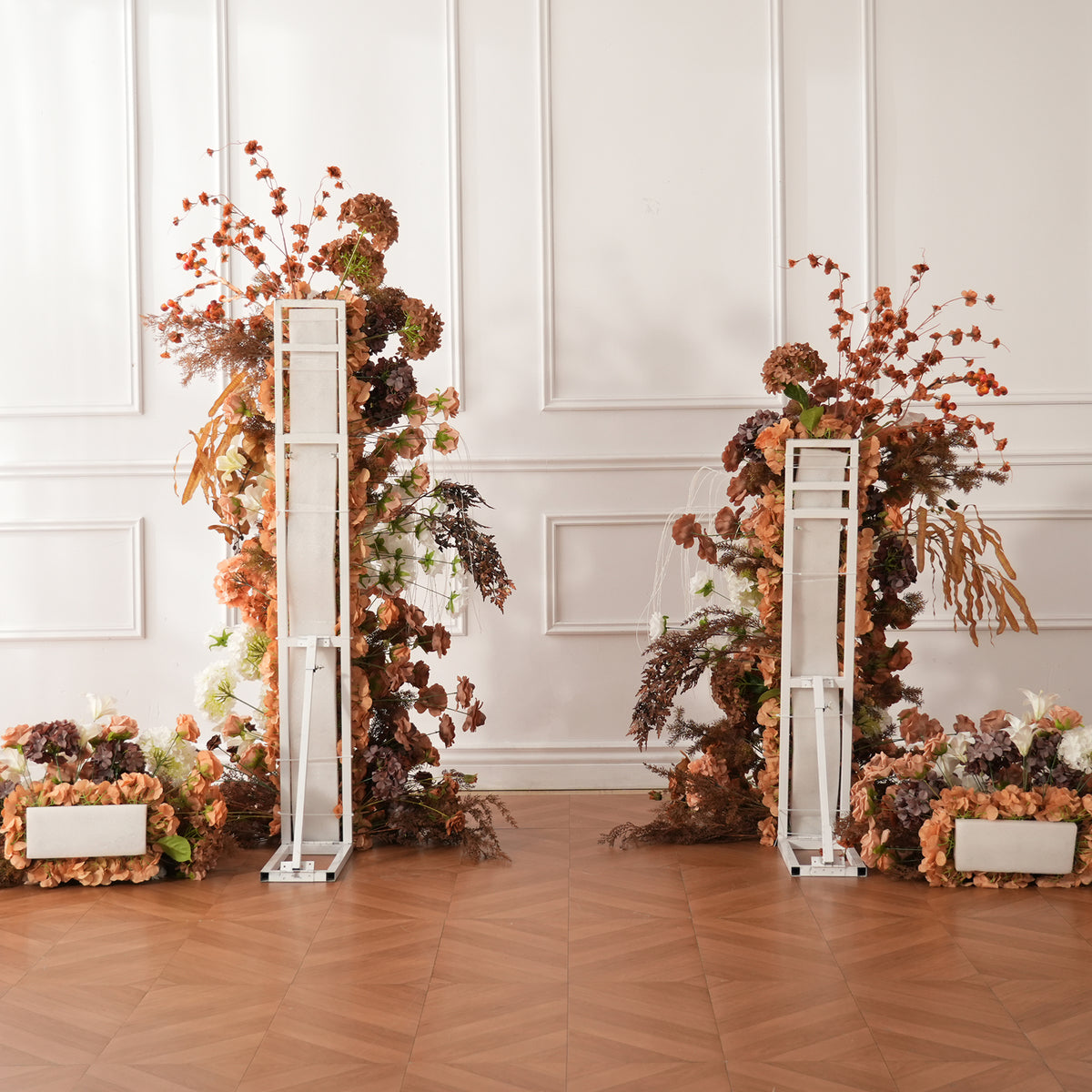 rustic cocoa color wedding floral decor