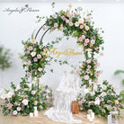 Blush peach floral arch with ground flower set