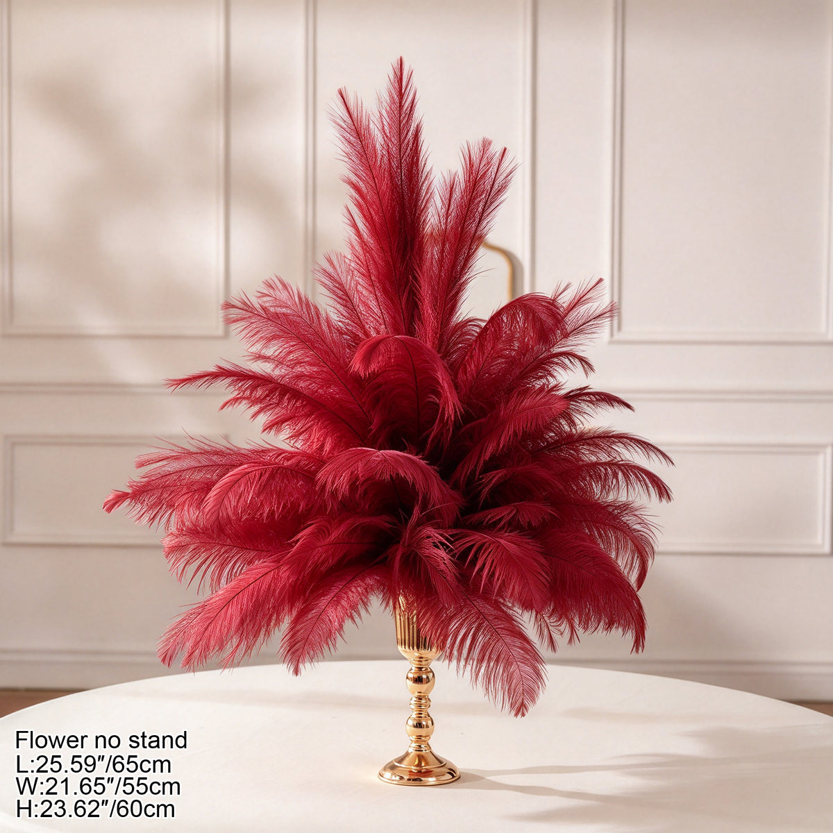 Texture detail of soft ivory ostrich feather plumes for wedding centerpieces