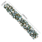 coastal wedding dusty blue silk flower table garland with greenery