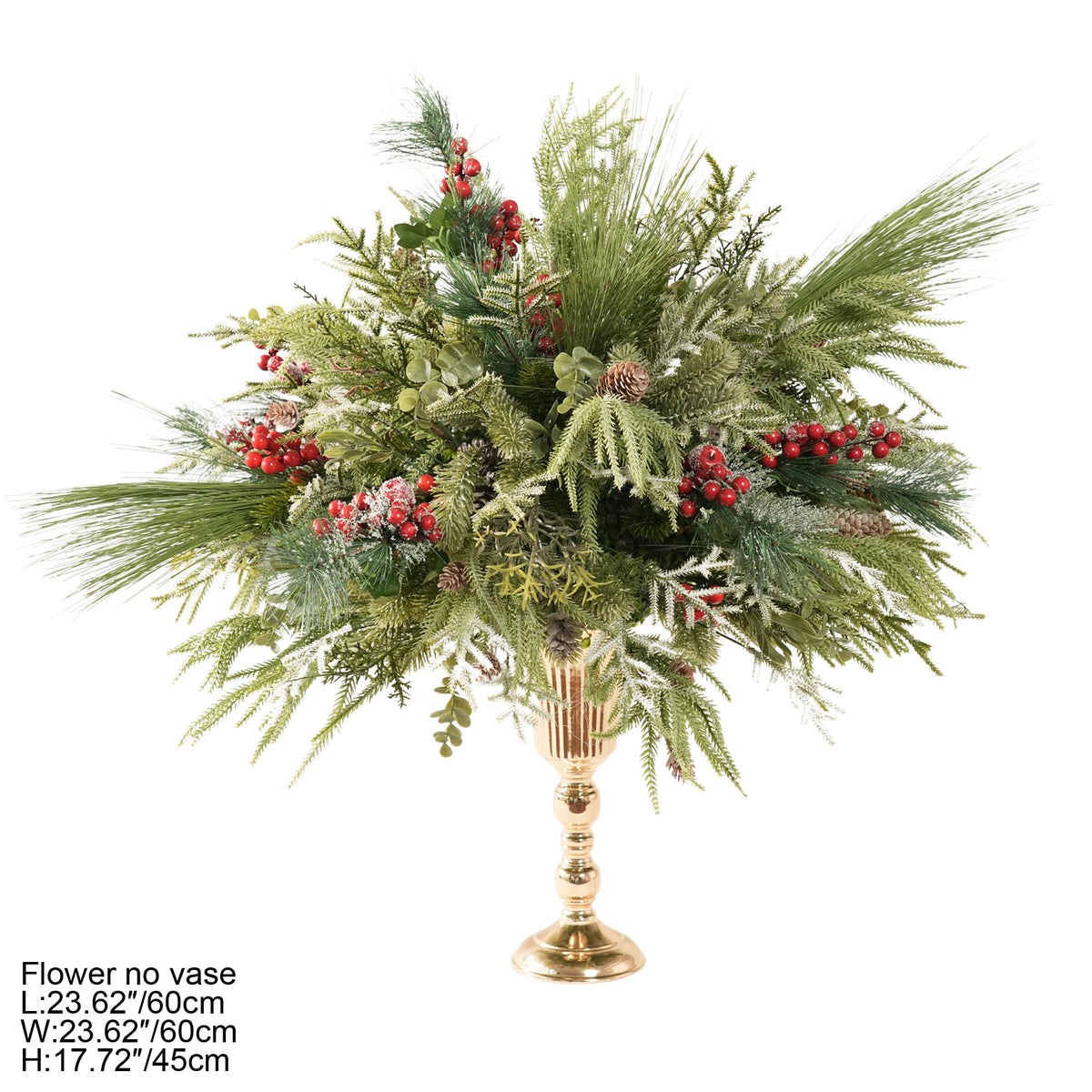 Outdoor winter ceremony christmas arch backdrop artificial greenery floral set