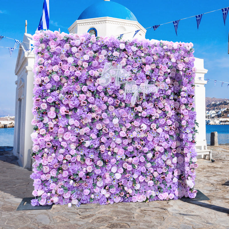 5D Purple Flower Wall Arrangement Wedding Backdrop Decor Plant