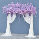 Deep purple wisteria drape floral backdrop decor