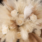 cream artificial rose mixed pampas grass flower bundle