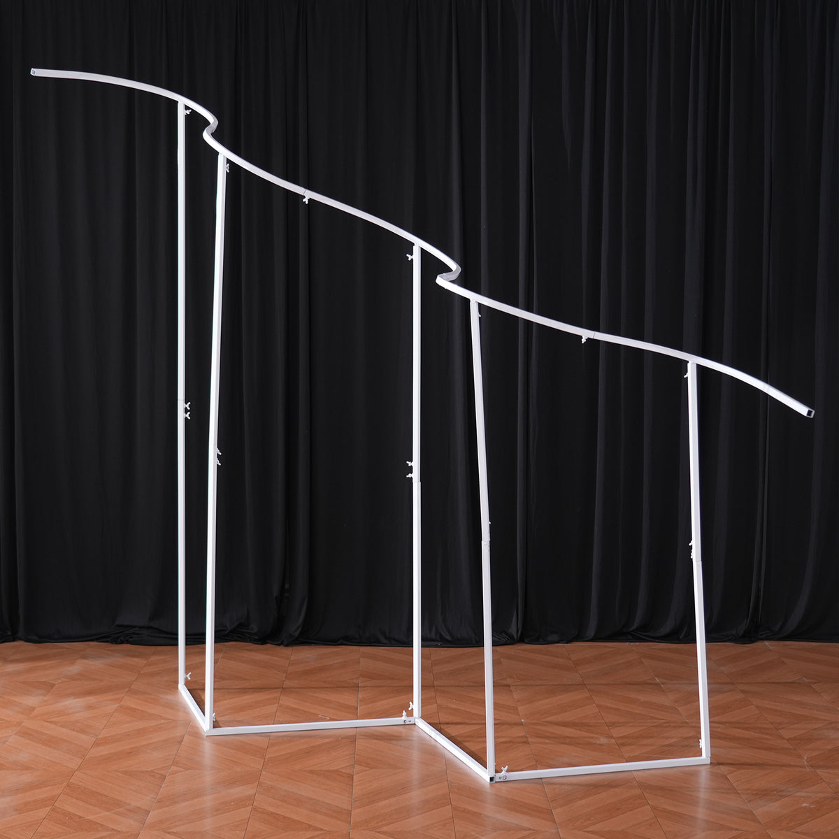 Metal structure for satin curtain wedding background