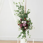 Pre-made burgundy flower swag ceremony backdrop