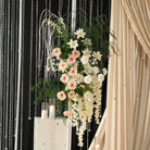 Complete outdoor wedding ceremony backdrop with floral package