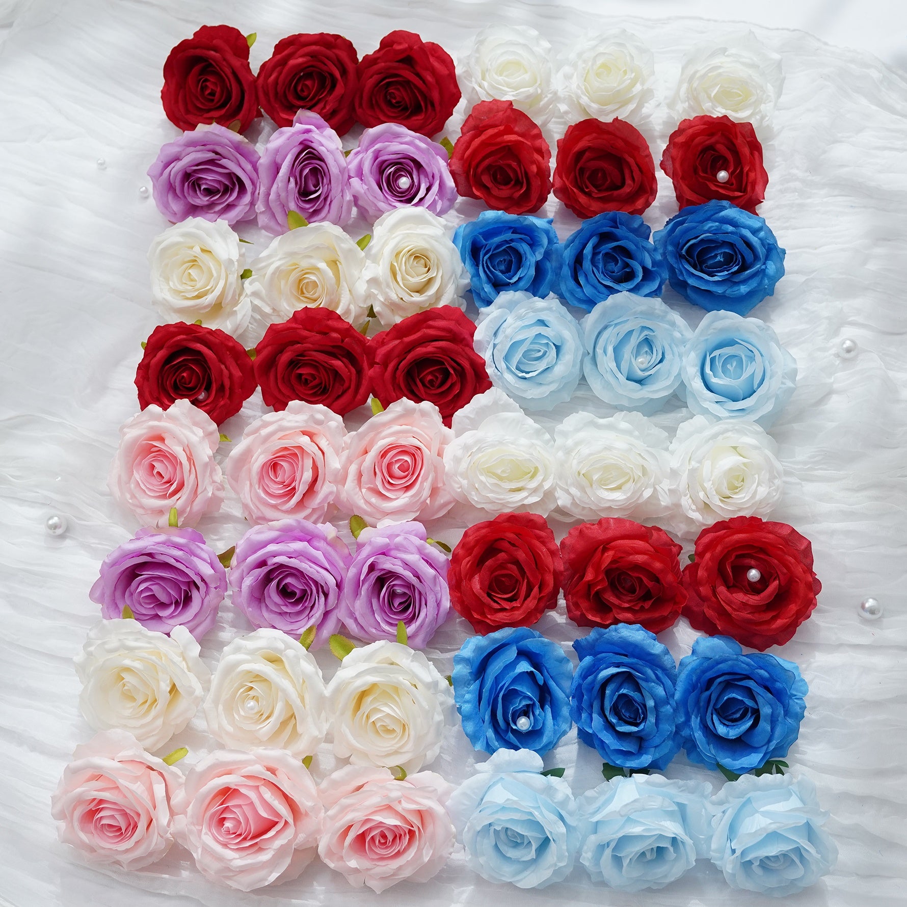 Small faux rose heads for wedding centerpieces and crafts