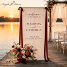 Burgundy Ribbon Wedding Decor