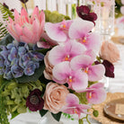 Moth orchid mixed faux flower wedding table decor