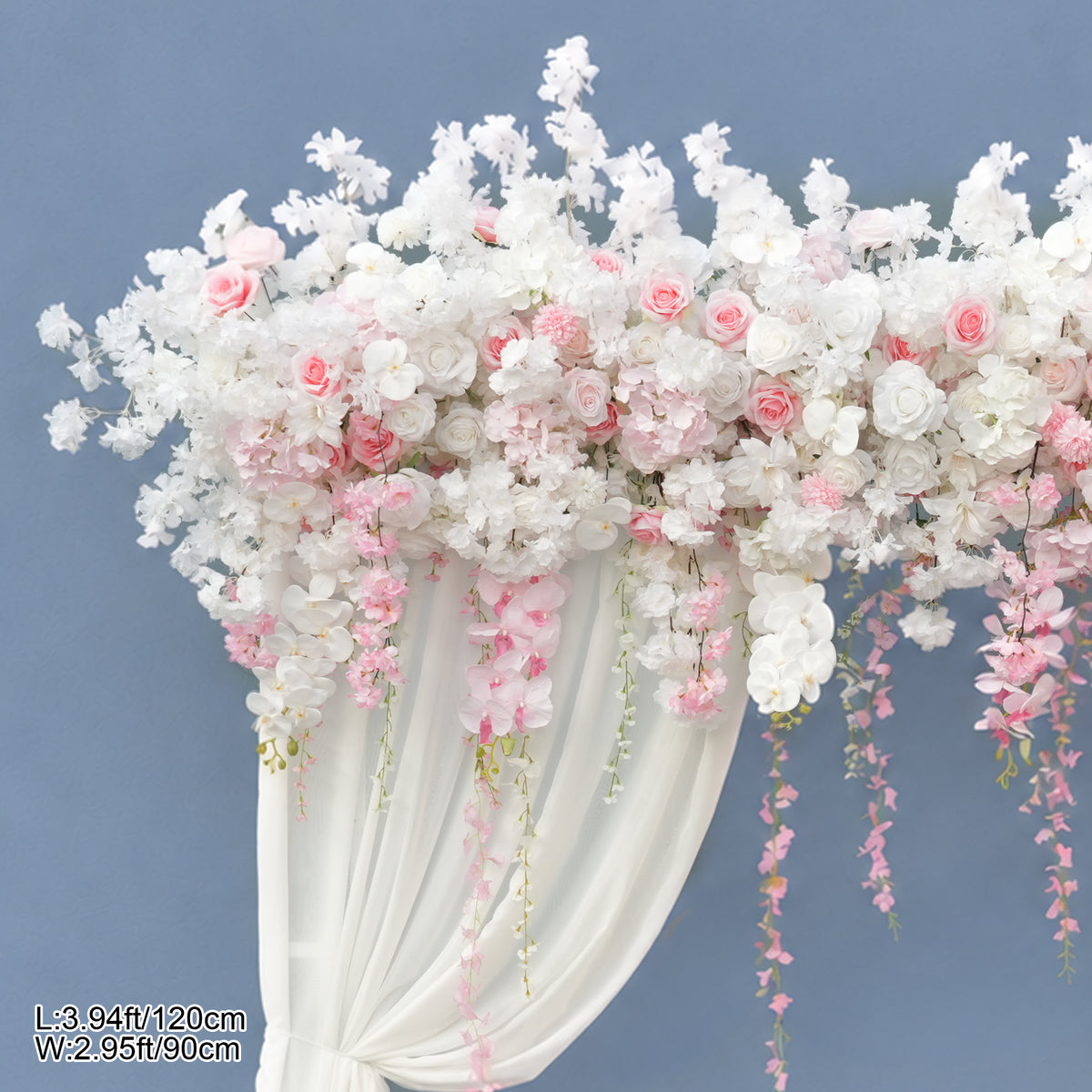 Crimson cherry blossom drape floral arrangement