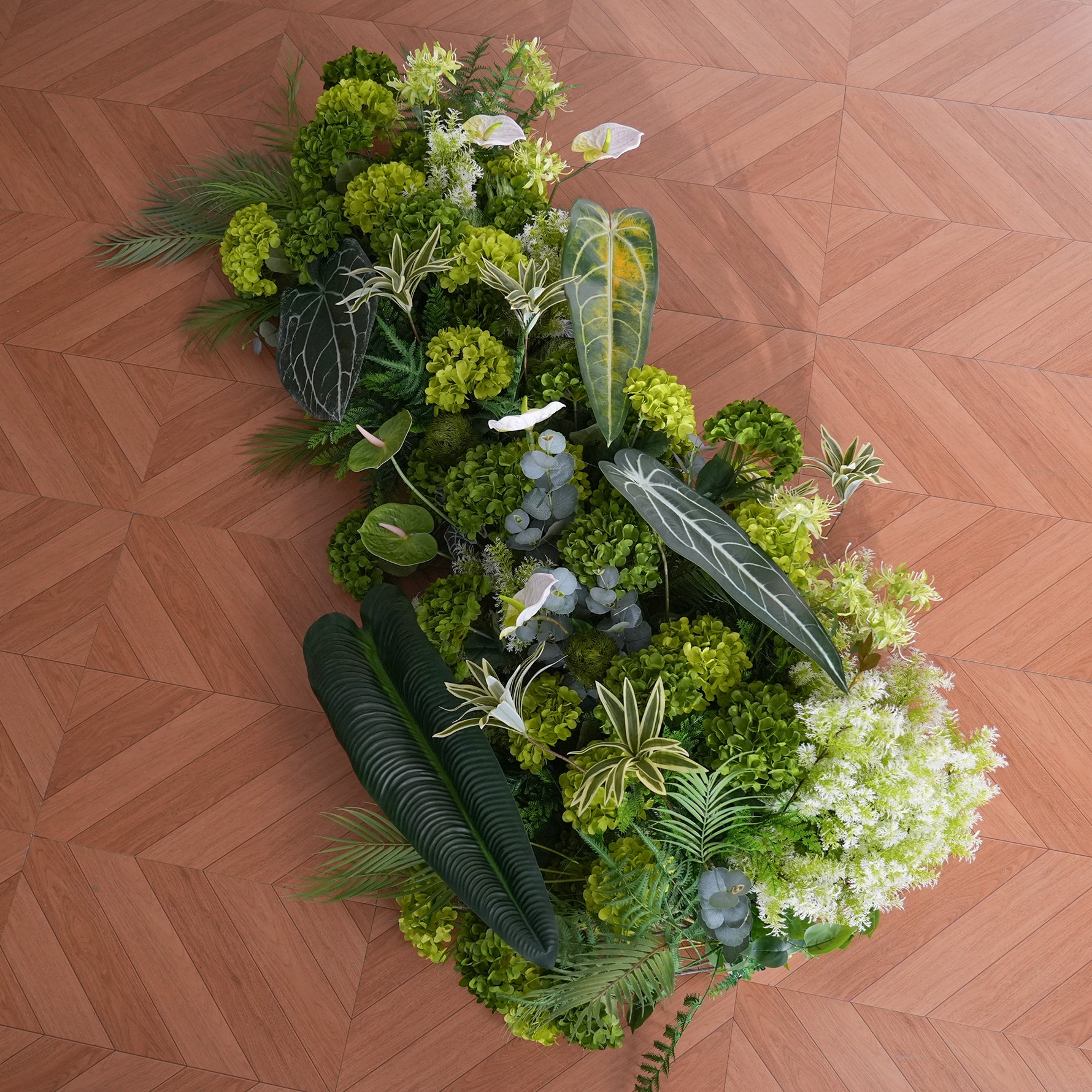 tropical plant wedding decor