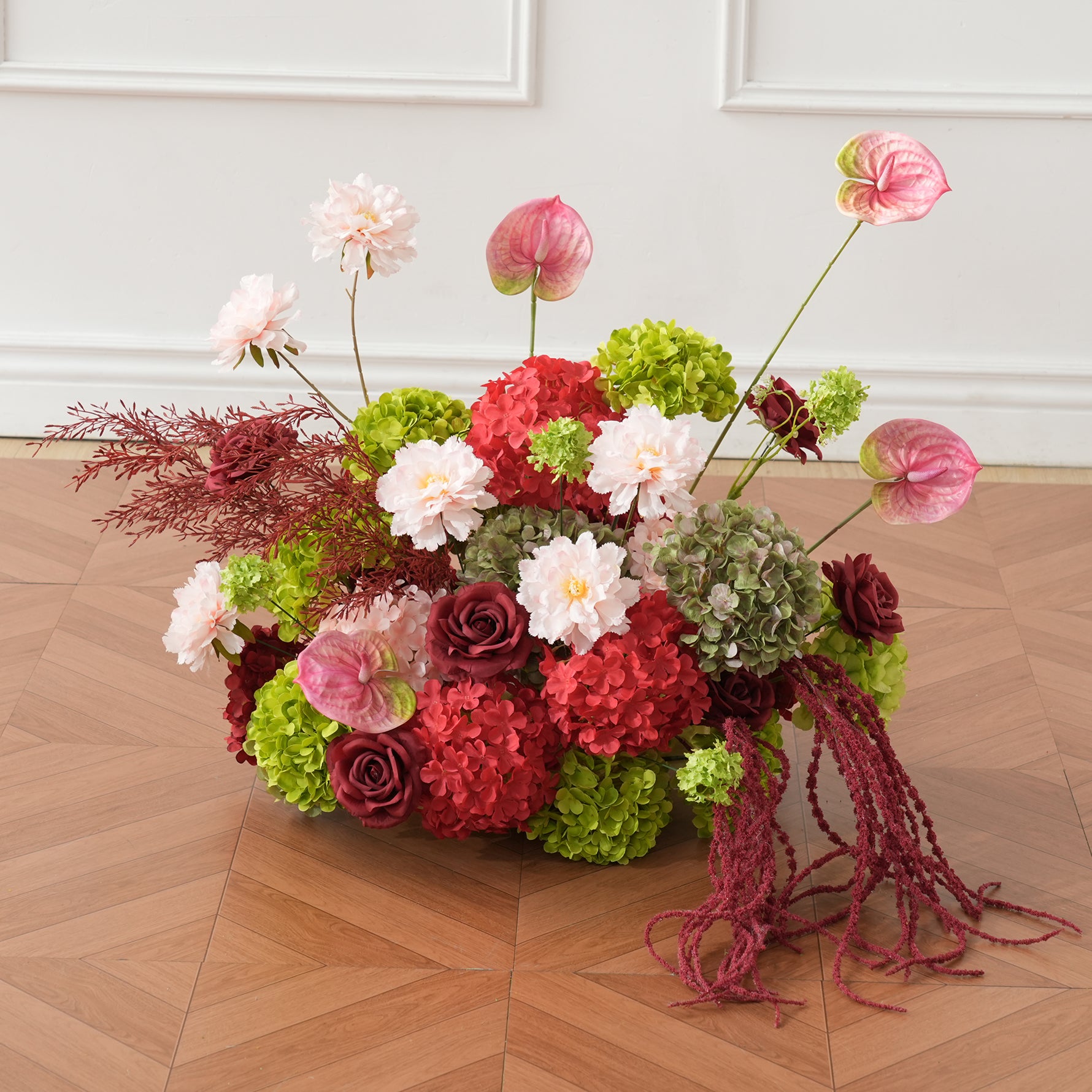Burgundy Hydrangea Vine Table Centerpieces Wedding Aisle Flower