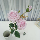 Deep red artificial rose long stems